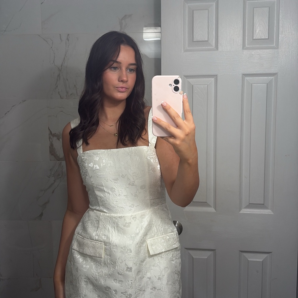 White Amanda uprichard dress revolve